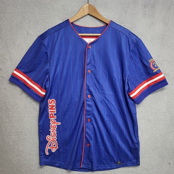 Disney Pin Trader Jersey Adult Medium Baseball Button Down Short Sleeve 2025 - Picture 1 of 11